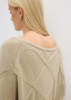 Sale Jersey con patrón trenzado horizontal Mujer Jerséis|Ropa De Punto