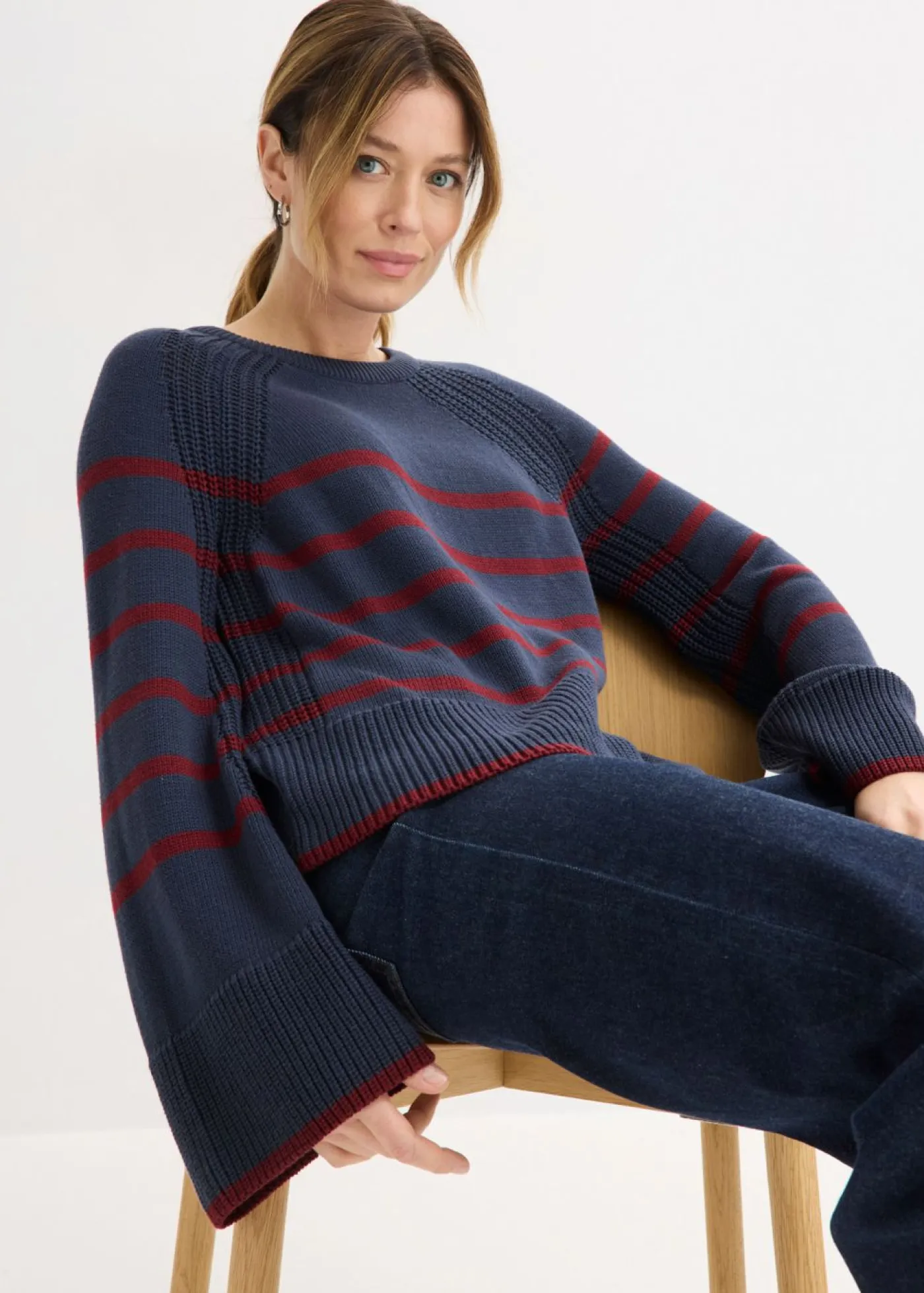 Clearance Jersey con rayas en contraste Mujer Jerséis|Ropa De Punto