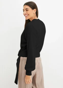 New Jersey cruzado con accesorio Mujer Jerséis|Ropa De Punto