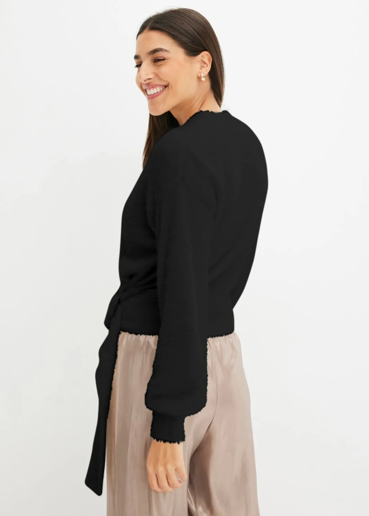 New Jersey cruzado con accesorio Mujer Jerséis|Ropa De Punto