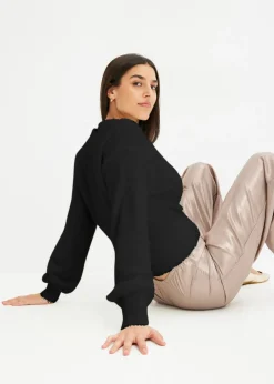New Jersey cruzado con accesorio Mujer Jerséis|Ropa De Punto