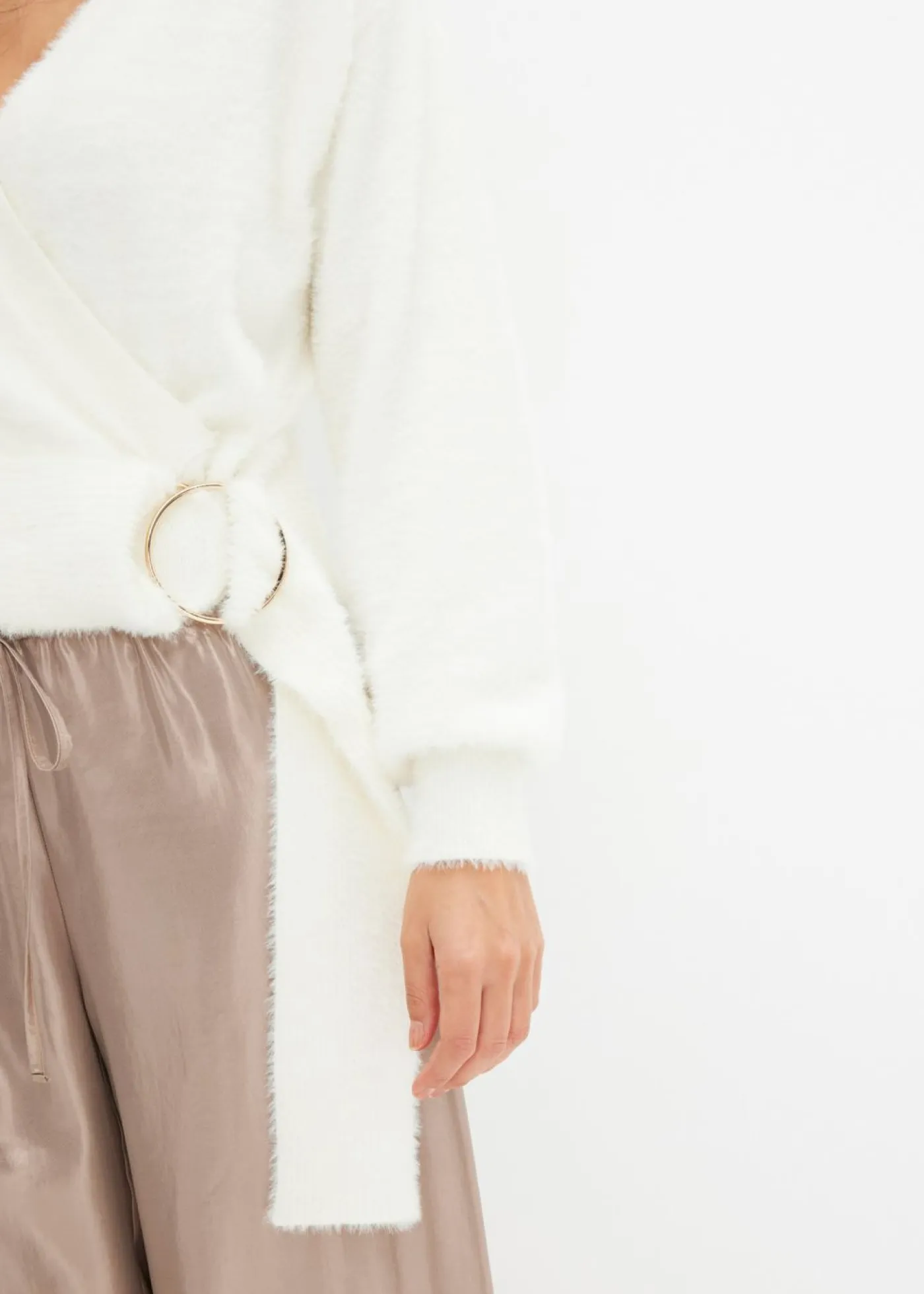 Jersey cruzado con accesorio Mujer Jerséis|Ropa De Punto