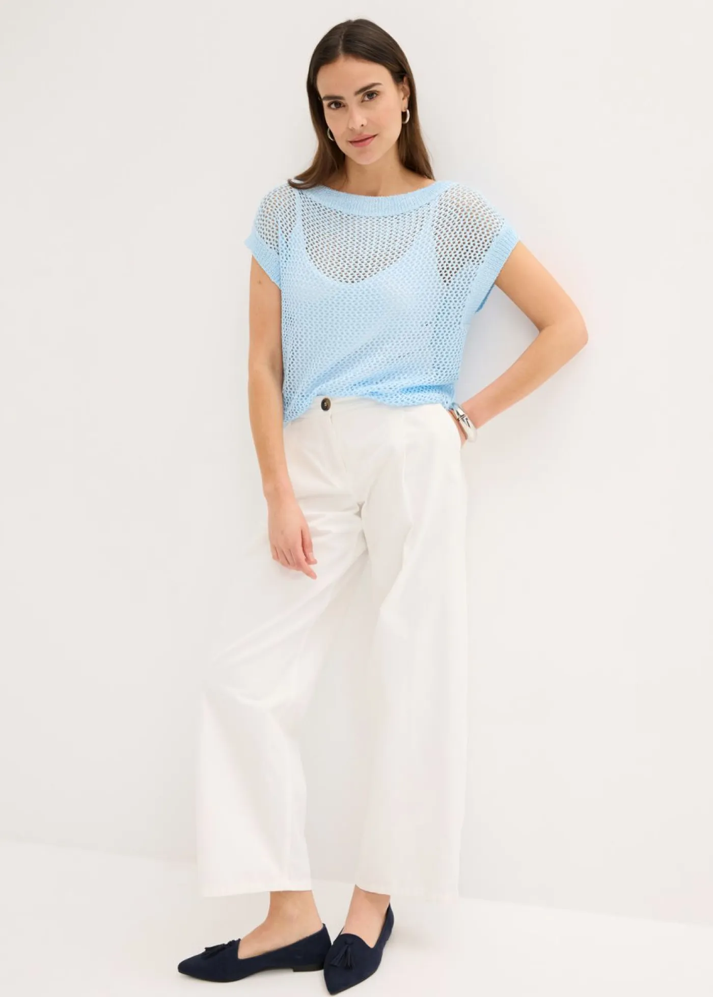 Online Jersey de ajour con hilo brillante Mujer Jerséis|Ropa De Punto