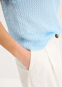 Online Jersey de ajour con hilo brillante Mujer Jerséis|Ropa De Punto