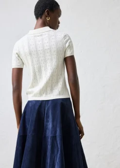 Online Jersey de ajour con mezcla de seda Mujer Premium|Jerséis