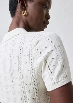 Online Jersey de ajour con mezcla de seda Mujer Premium|Jerséis