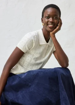 Online Jersey de ajour con mezcla de seda Mujer Premium|Jerséis