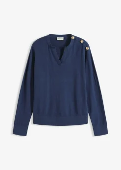 Outlet Jersey de algodón con detalle de botones Mujer Jerséis|Ropa De Punto