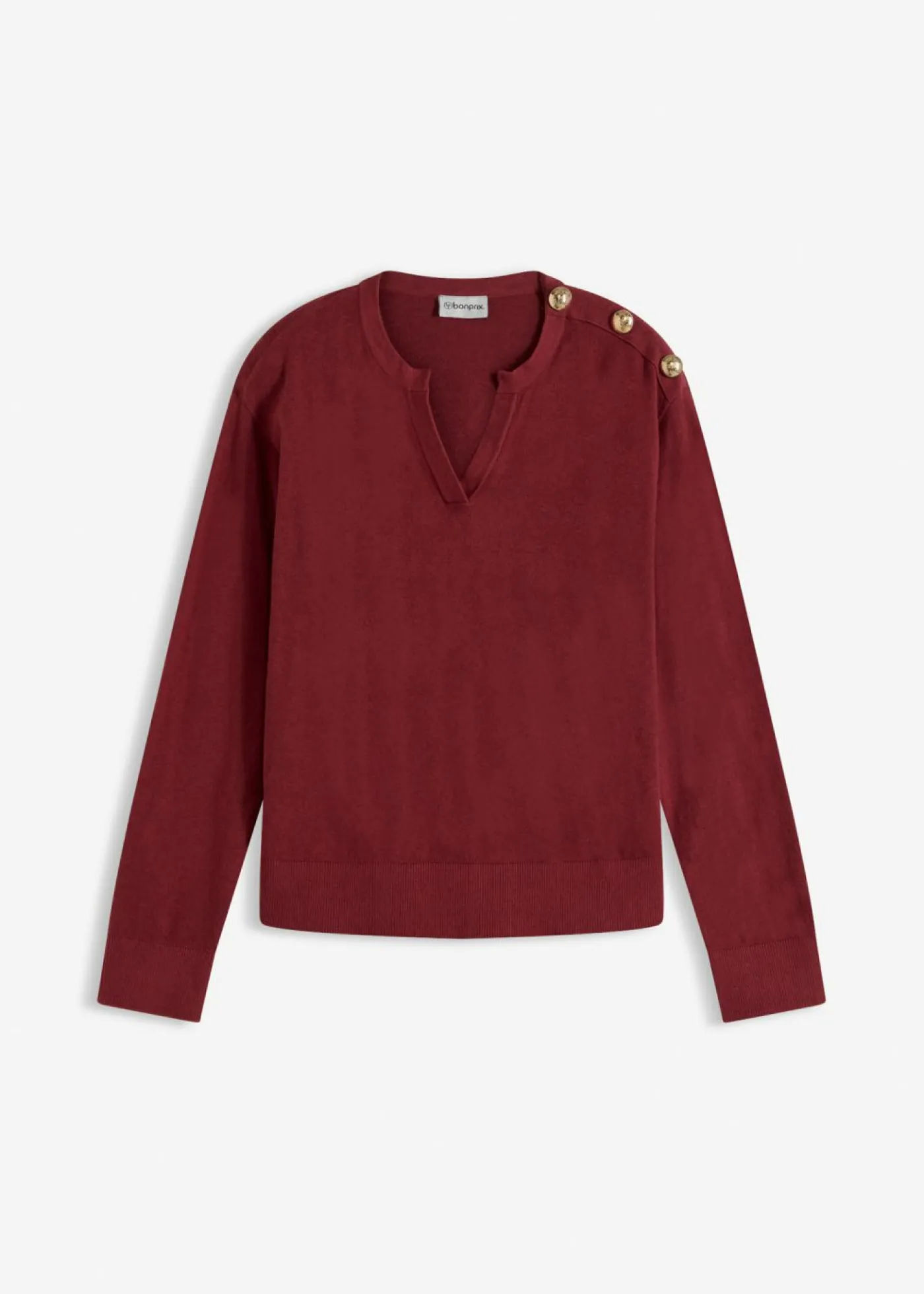 New Jersey de algodón con detalle de botones Mujer Jerséis|Ropa De Punto