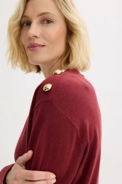New Jersey de algodón con detalle de botones Mujer Jerséis|Ropa De Punto