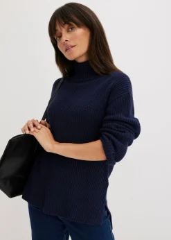 Best Jersey de algodón puro con cuello vuelto Mujer Jerséis|Ropa De Punto