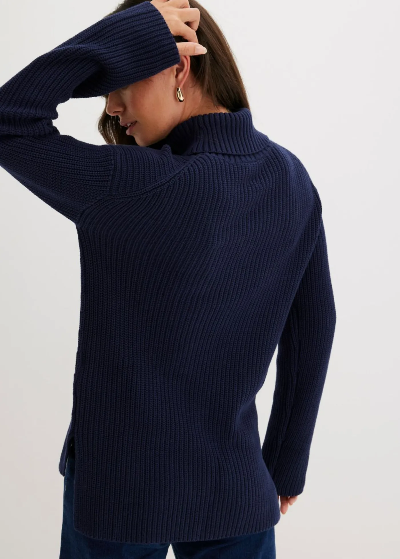 Best Jersey de algodón puro con cuello vuelto Mujer Jerséis|Ropa De Punto
