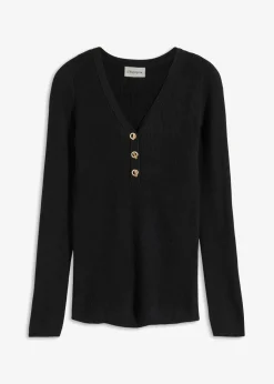 Outlet Jersey de canalé con viscosa Mujer Jerséis|Ropa De Punto