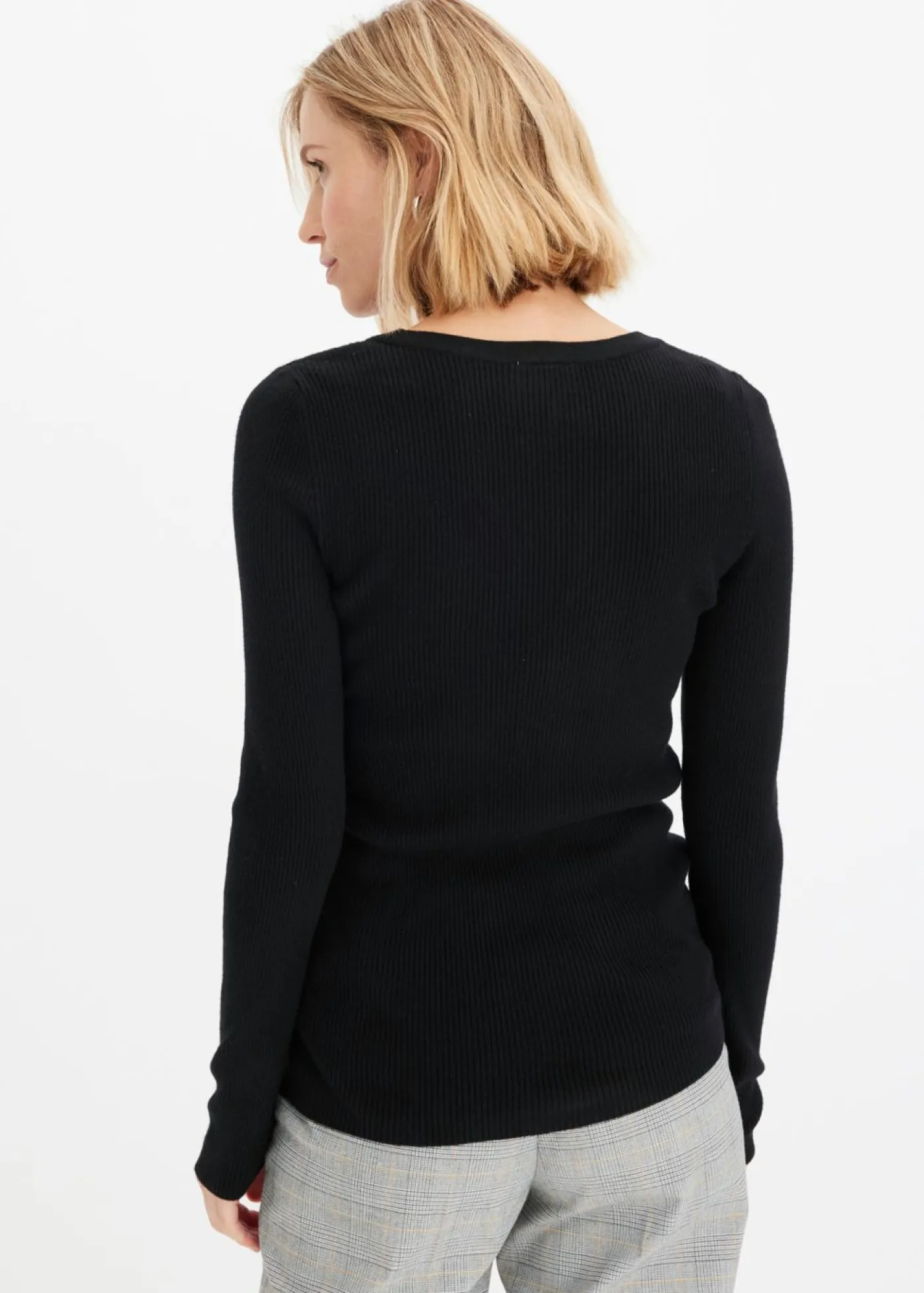 Outlet Jersey de canalé con viscosa Mujer Jerséis|Ropa De Punto