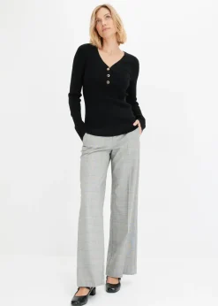 Outlet Jersey de canalé con viscosa Mujer Jerséis|Ropa De Punto