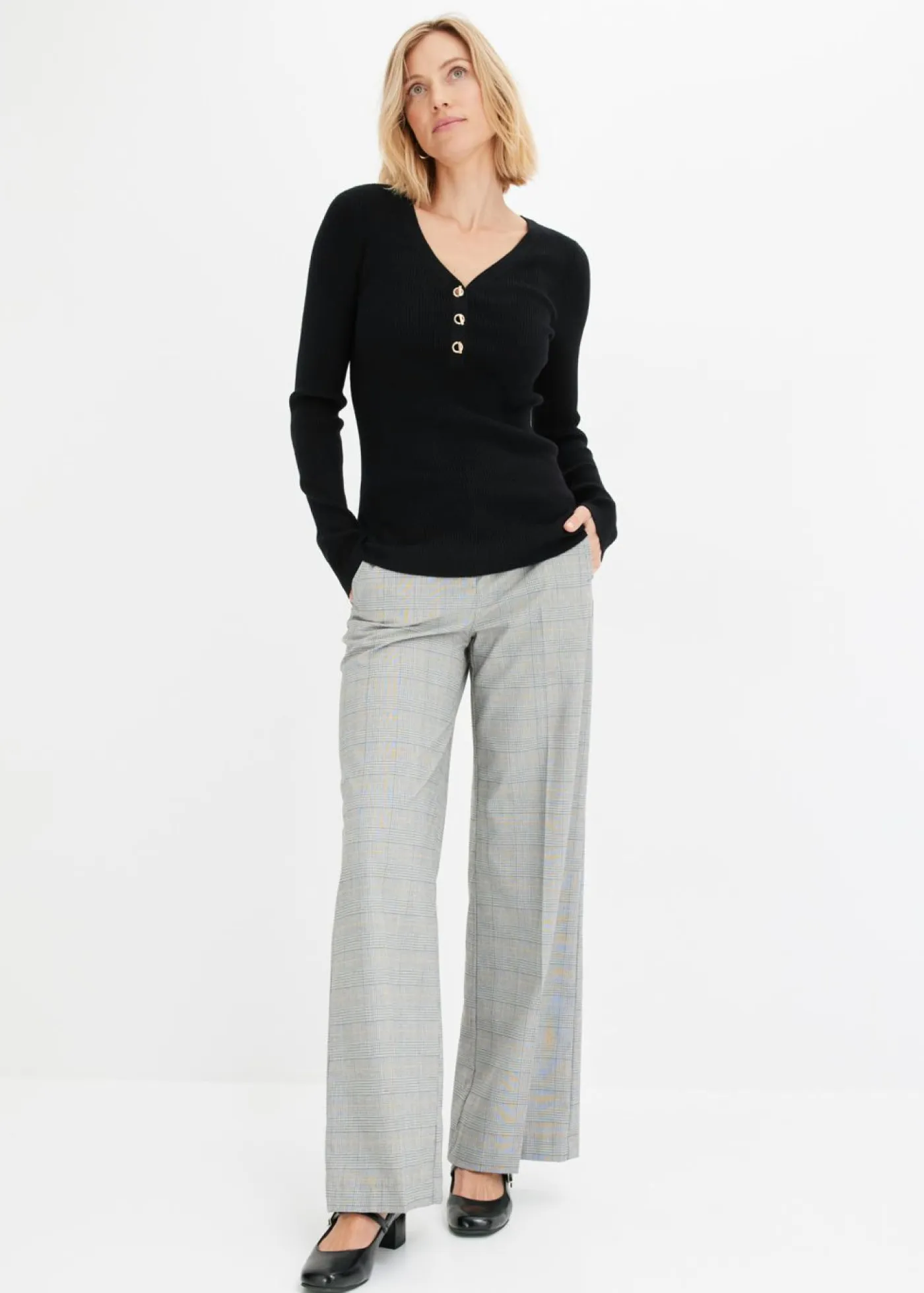 Outlet Jersey de canalé con viscosa Mujer Jerséis|Ropa De Punto