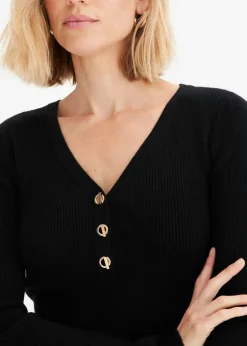 Outlet Jersey de canalé con viscosa Mujer Jerséis|Ropa De Punto