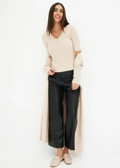 Discount Jersey de canalé de manga corta con viscosa Mujer Jerséis|Ropa De Punto
