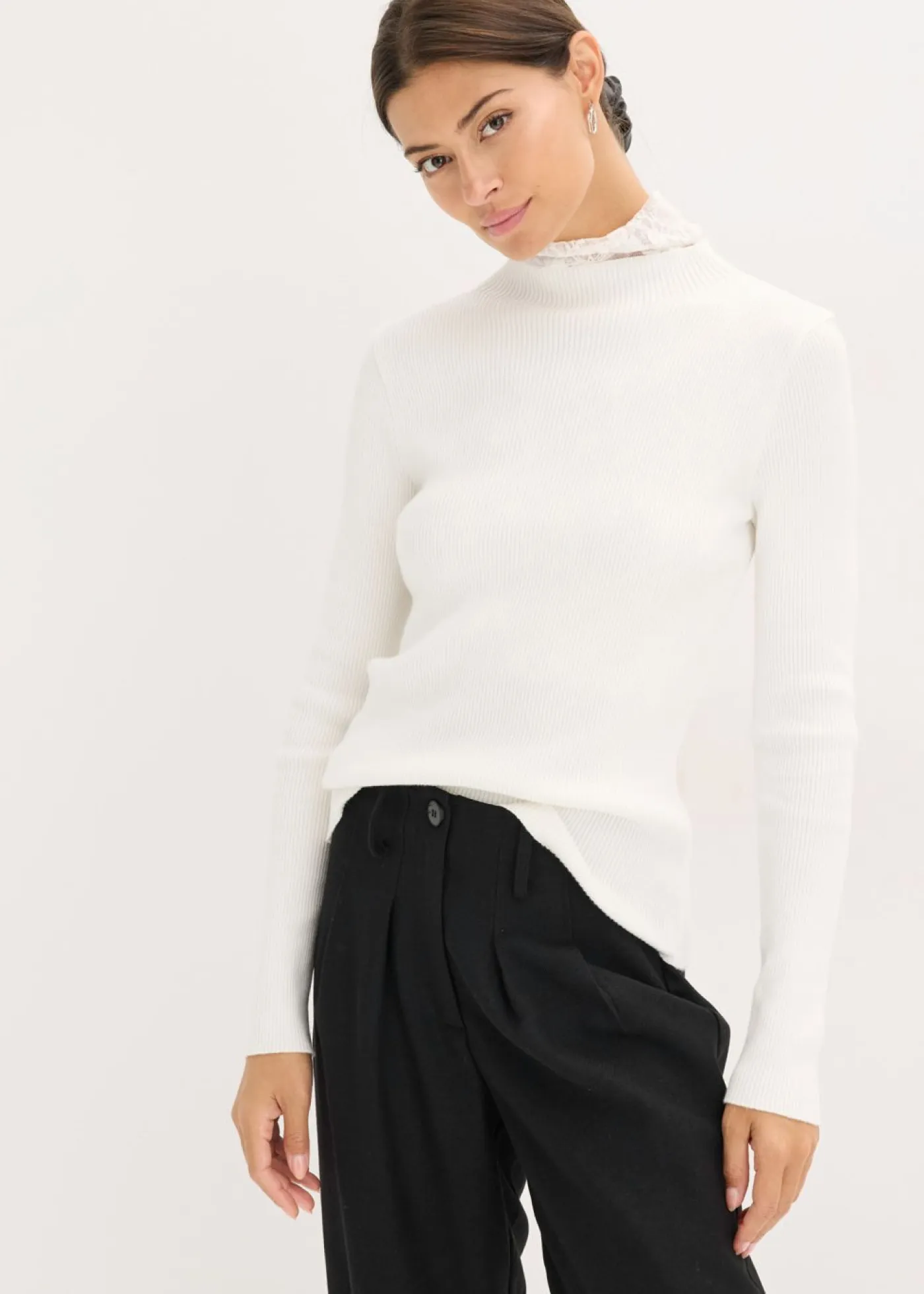 Clearance Jersey de canalé de mezcla de viscosa fluida Mujer Jerséis|Ropa De Punto