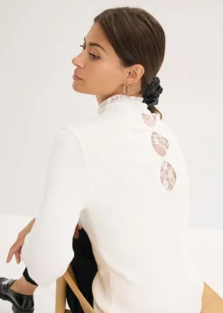Clearance Jersey de canalé de mezcla de viscosa fluida Mujer Jerséis|Ropa De Punto