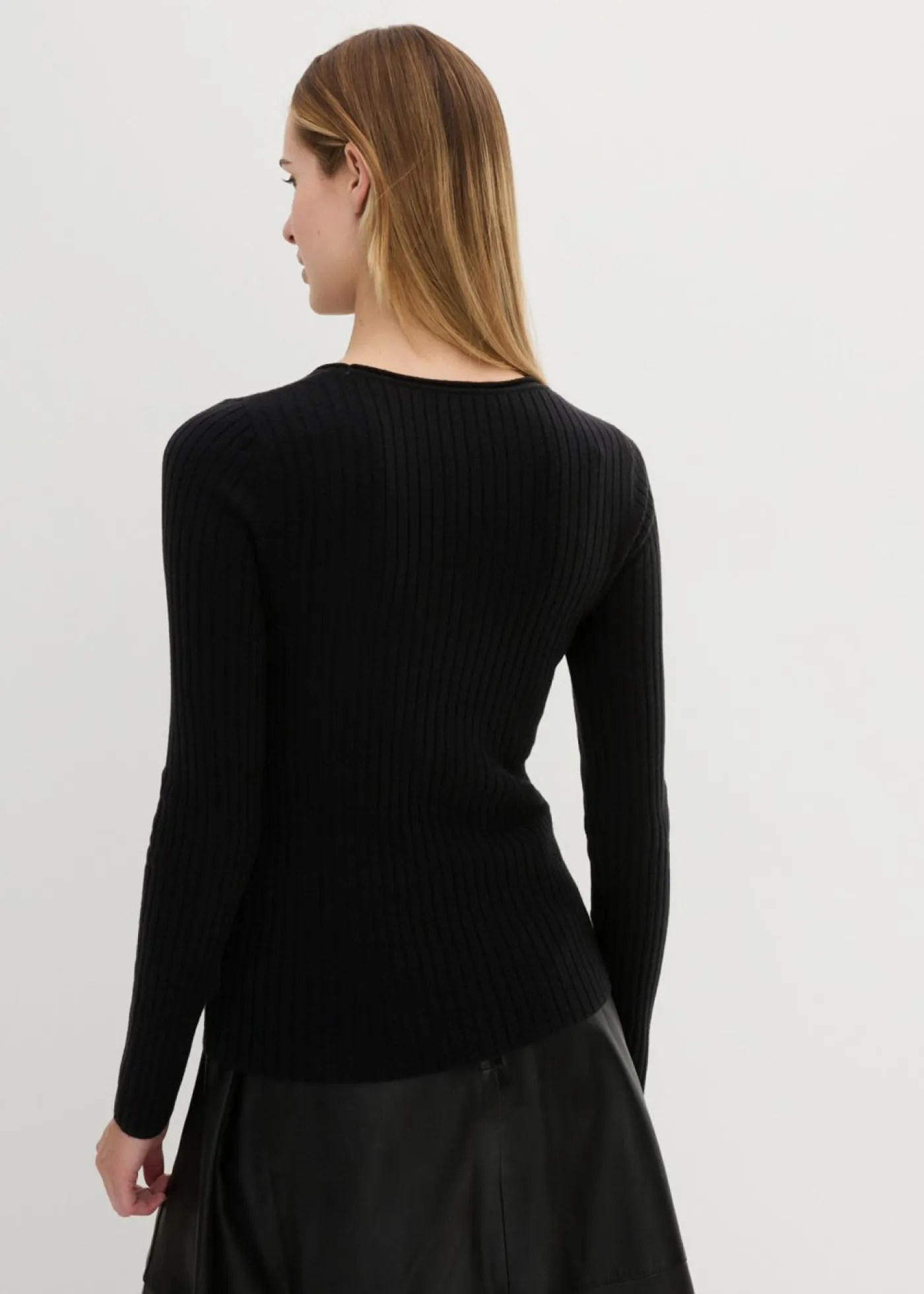 Hot Jersey de canalé en lana merina Mujer Premium|Jerséis