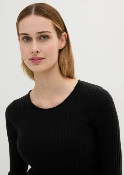 Hot Jersey de canalé en lana merina Mujer Premium|Jerséis