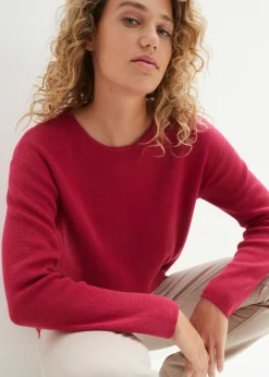 Jersey de canalé Milano con cuello redondo Mujer Jerséis|Ropa De Punto