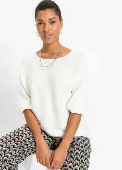 Jersey de canalé oversize de mezcla de viscosa Mujer Jerséis|Ropa De Punto