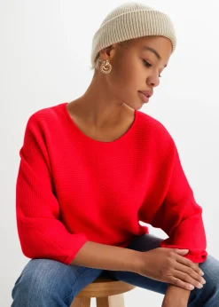 Jersey de canalé oversize de mezcla de viscosa Mujer Jerséis|Ropa De Punto