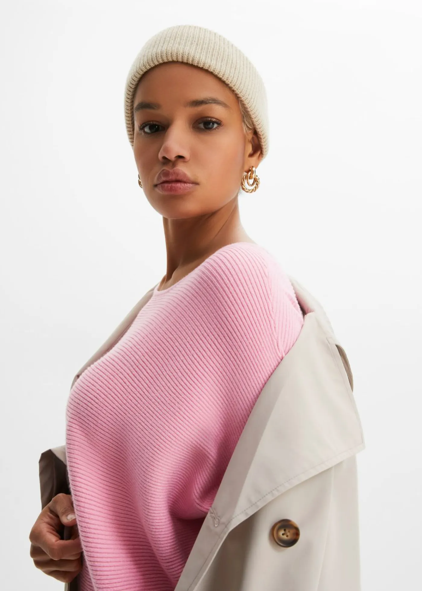 Jersey de canalé oversize de mezcla de viscosa Mujer Jerséis|Ropa De Punto