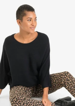 Jersey de canalé oversize de mezcla de viscosa Mujer Jerséis|Ropa De Punto