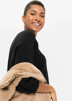 Jersey de canalé oversize de mezcla de viscosa Mujer Jerséis|Ropa De Punto