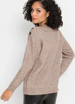New Jersey de corte holgado con botones Mujer Jerséis|Ropa De Punto