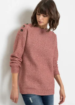 Best Jersey de corte holgado con botones Mujer Jerséis|Ropa De Punto