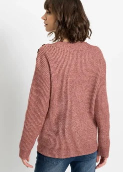 Best Jersey de corte holgado con botones Mujer Jerséis|Ropa De Punto