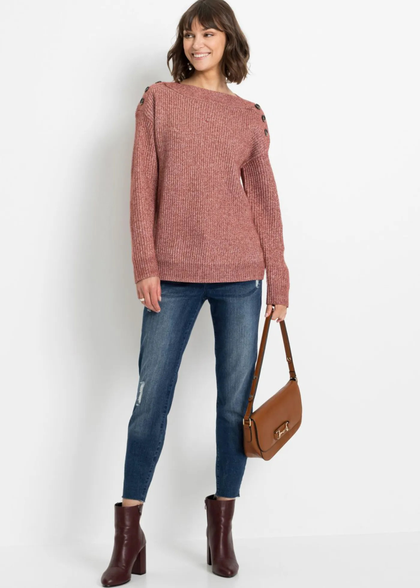 Best Jersey de corte holgado con botones Mujer Jerséis|Ropa De Punto