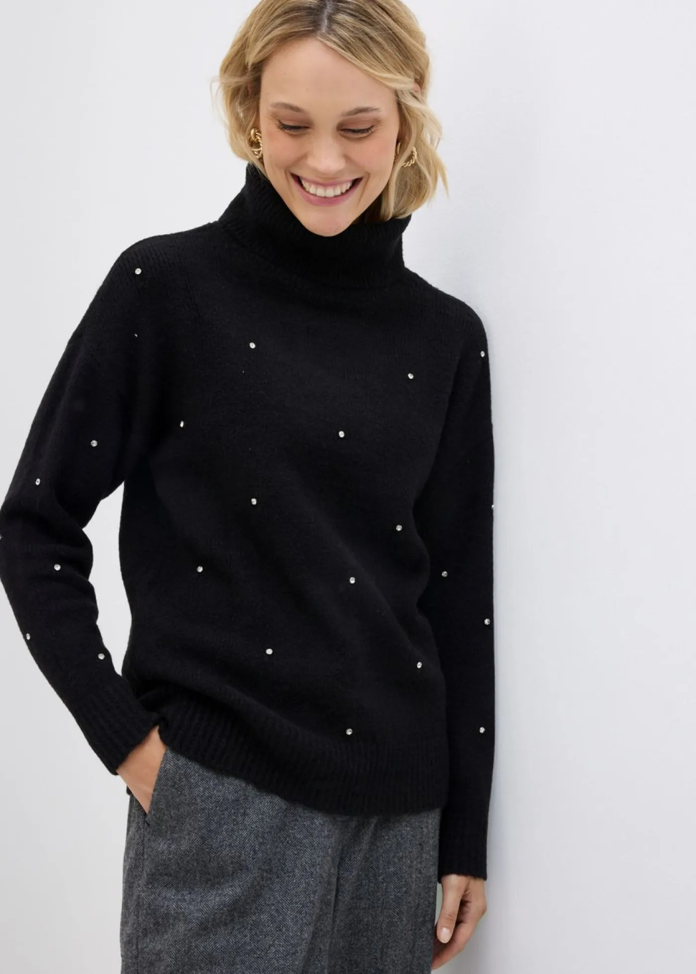 Sale Jersey de cuello alto Mujer Jerséis|Ropa De Punto