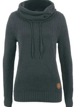 New Jersey de cuello alto con cordones Mujer Ropa De Punto|Jerséis