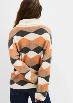 Best Jersey de cuello alto con patrón Mujer Jerséis|Ropa De Punto