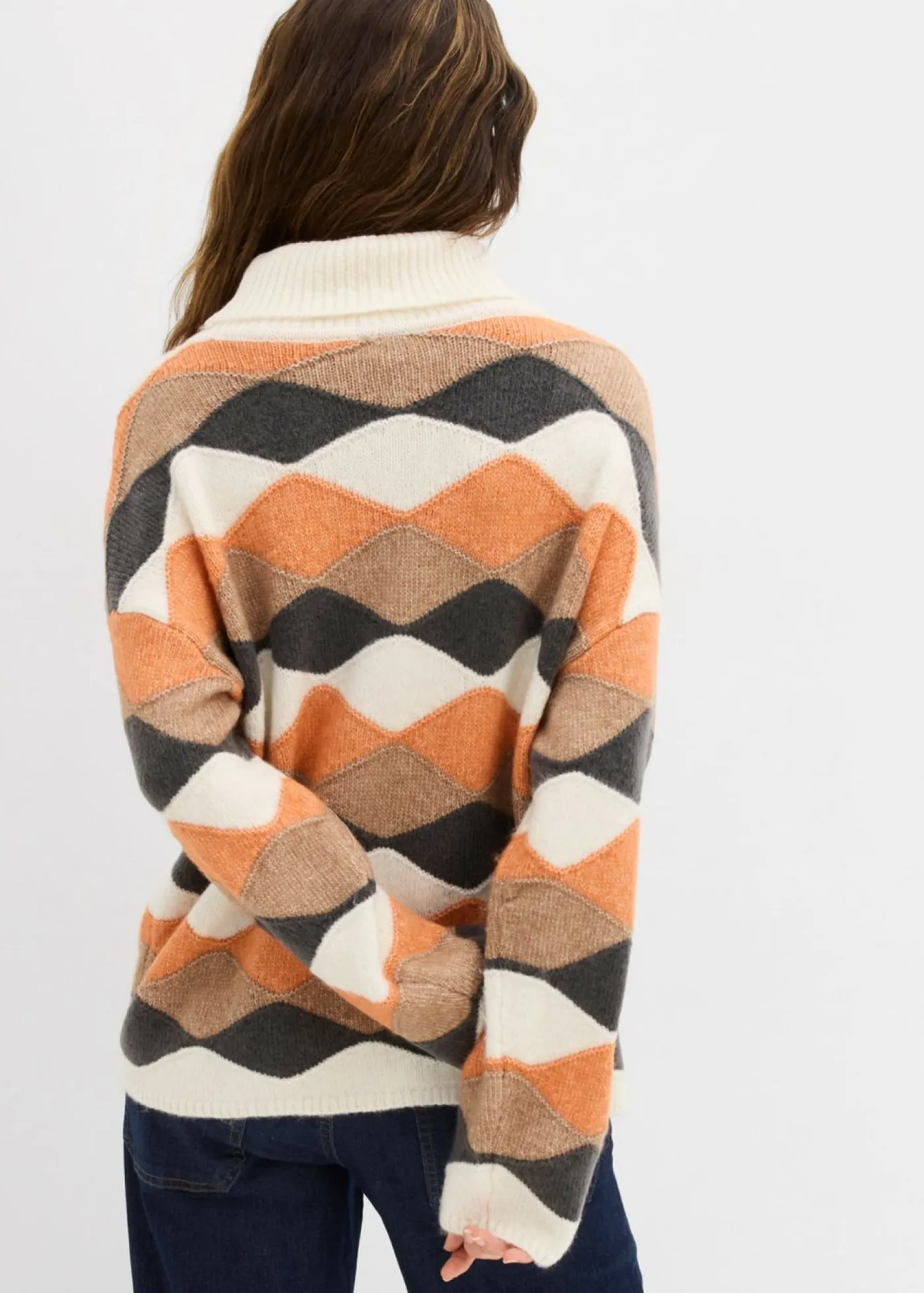 Best Jersey de cuello alto con patrón Mujer Jerséis|Ropa De Punto