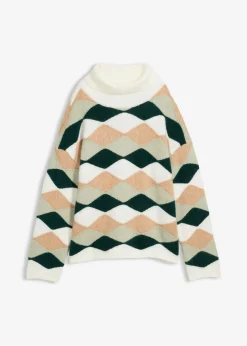 Discount Jersey de cuello alto con patrón Mujer Jerséis|Ropa De Punto