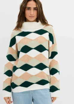 Discount Jersey de cuello alto con patrón Mujer Jerséis|Ropa De Punto