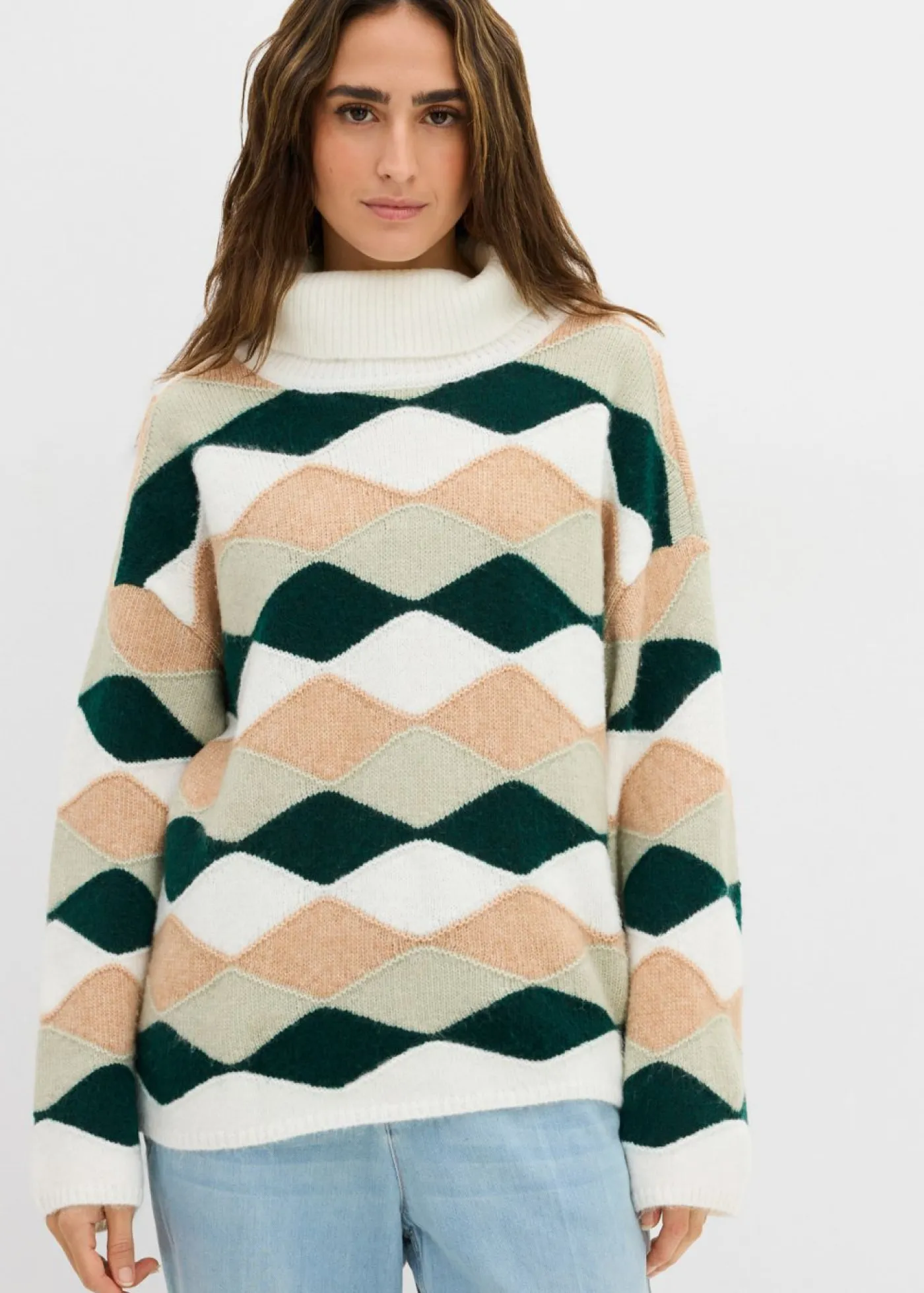 Discount Jersey de cuello alto con patrón Mujer Jerséis|Ropa De Punto