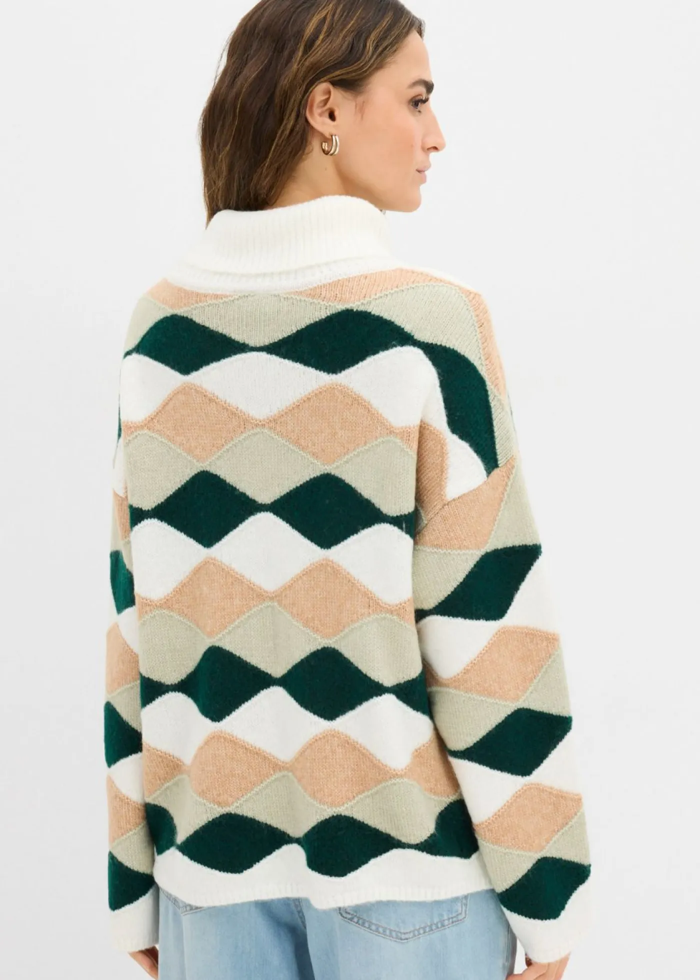 Discount Jersey de cuello alto con patrón Mujer Jerséis|Ropa De Punto