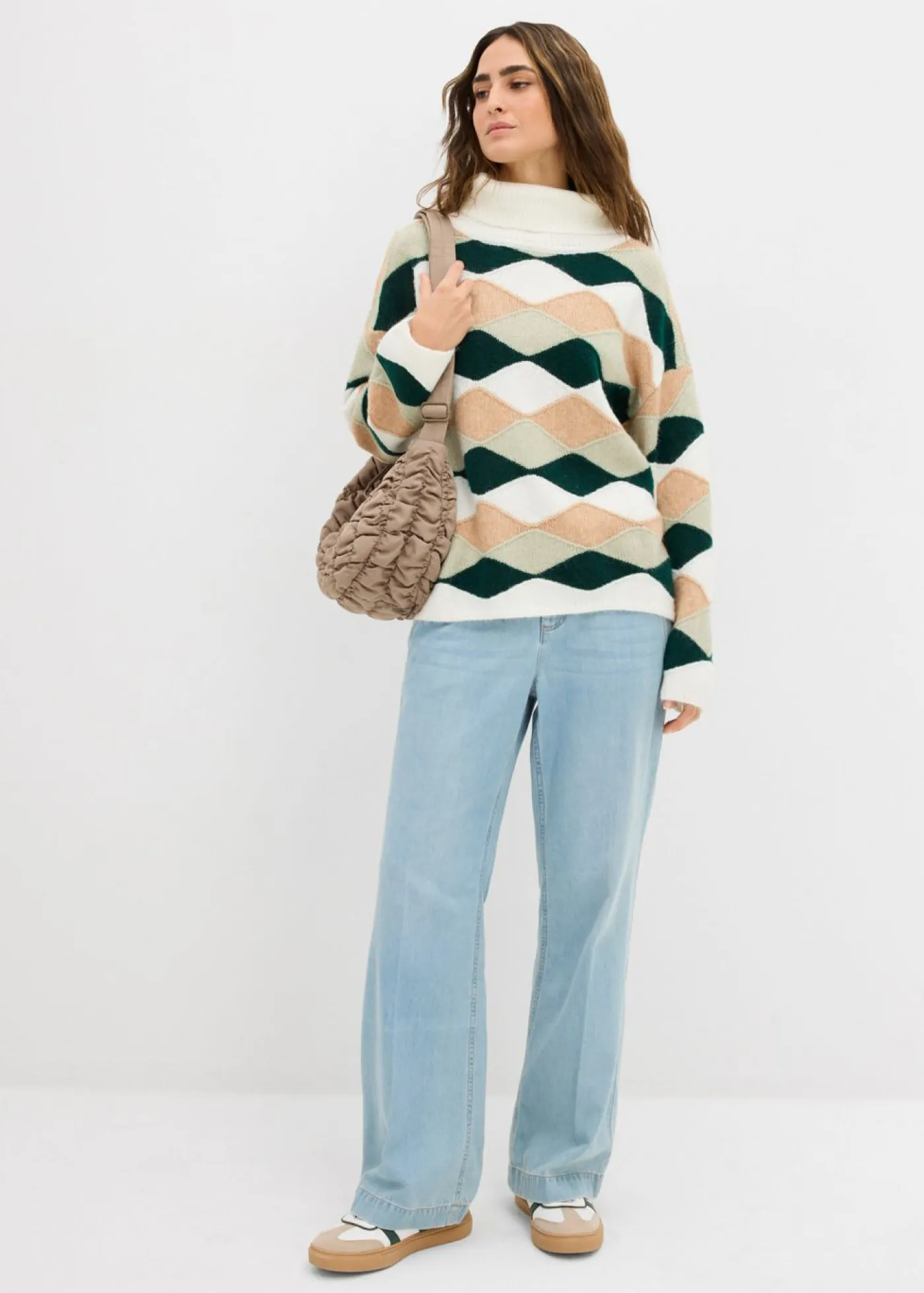 Discount Jersey de cuello alto con patrón Mujer Jerséis|Ropa De Punto