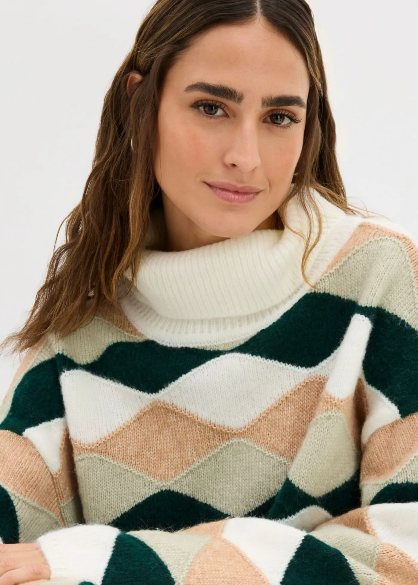 Discount Jersey de cuello alto con patrón Mujer Jerséis|Ropa De Punto