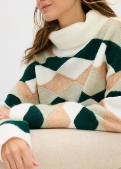 Discount Jersey de cuello alto con patrón Mujer Jerséis|Ropa De Punto