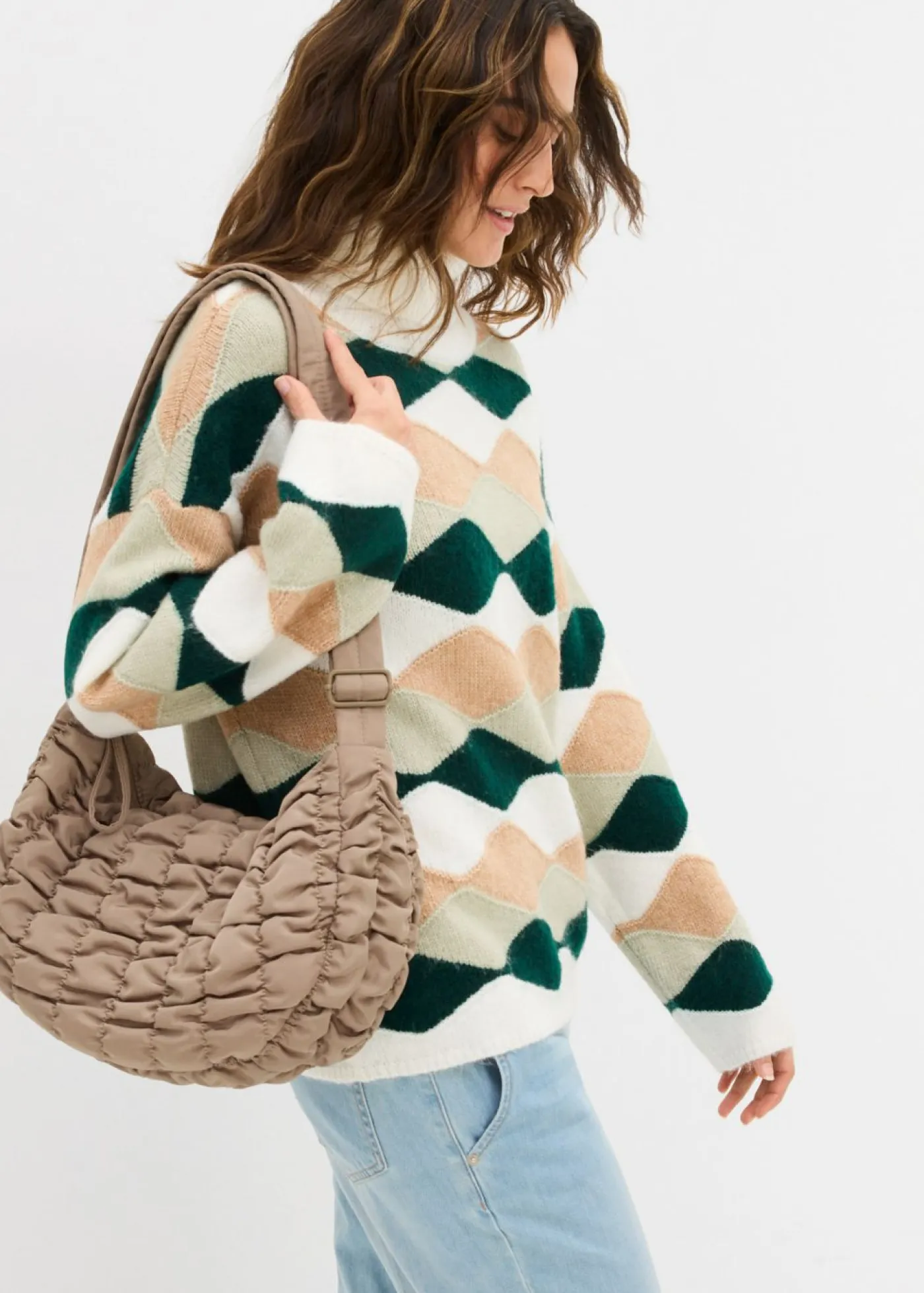 Discount Jersey de cuello alto con patrón Mujer Jerséis|Ropa De Punto