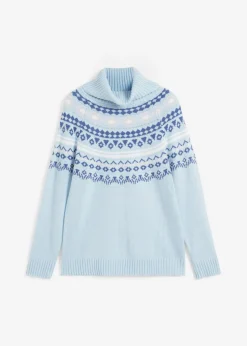 Clearance Jersey de cuello alto con patrón nórdico Mujer Jerséis|Ropa De Punto