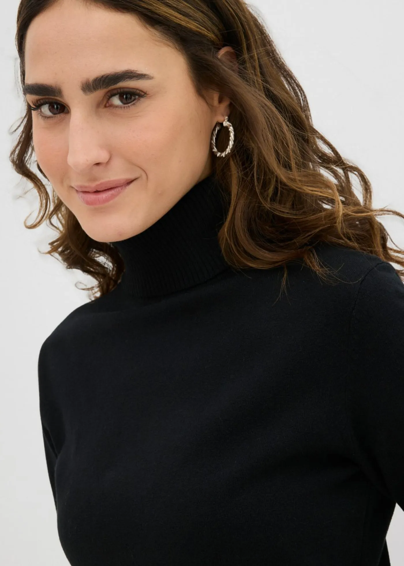 Jersey de cuello alto y manga corta Mujer Básicos|Jerséis